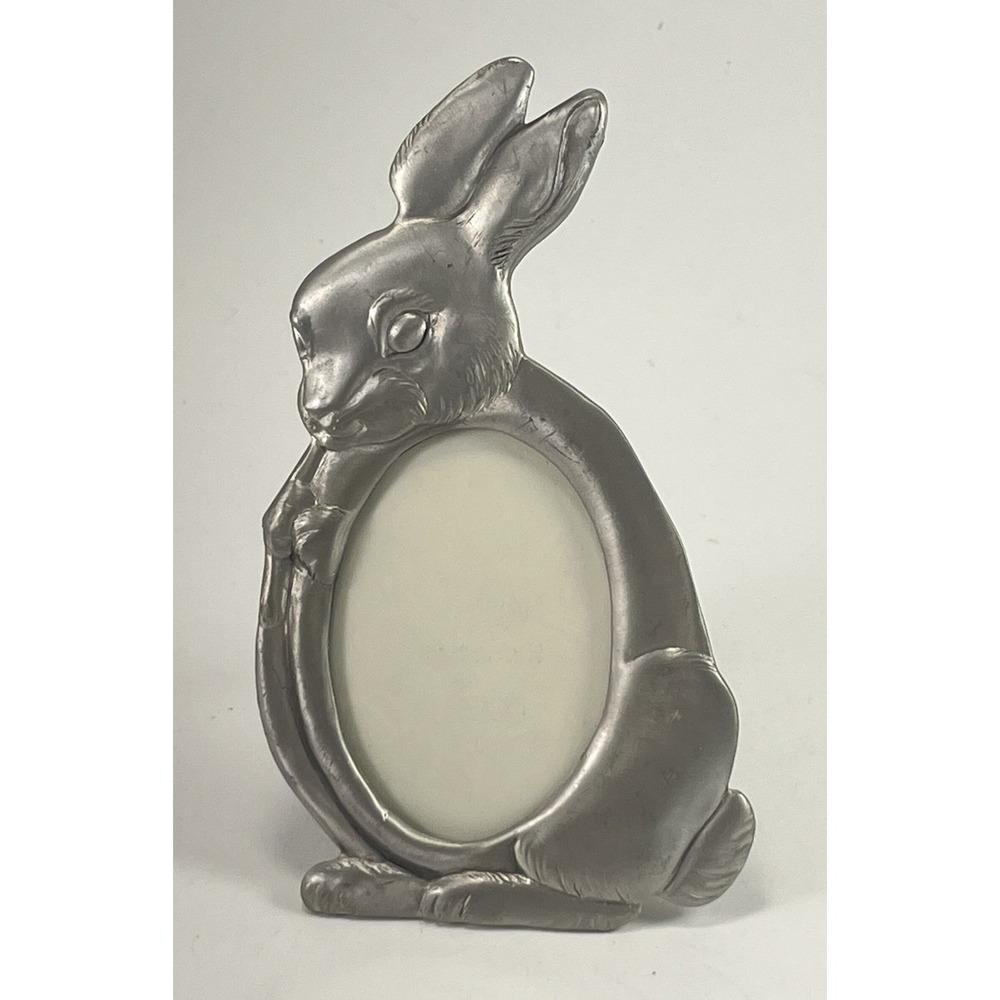 Vintage Seagull Pewter Bunny Frame Rabbit 2"x3" Whimsical Cottagecore Chic 2x3